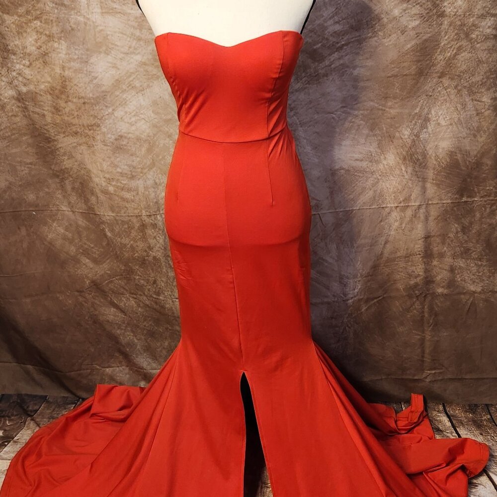Strapless Mermaid Gown – Red – Size S - Picture 5 of 15